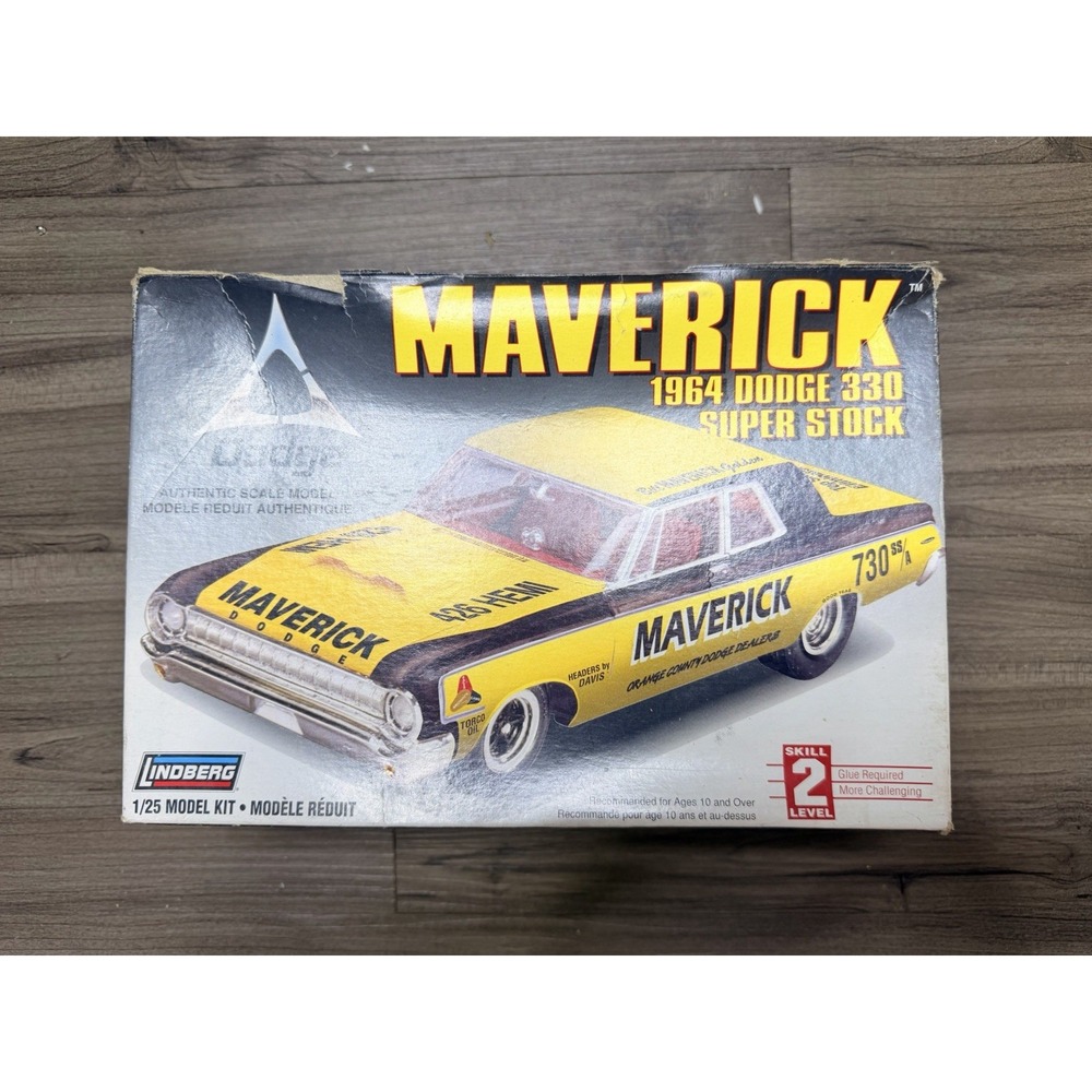 Vintage Lindberg 1964 Dodge 330 Super Stock "Maverick" 1/25 Built Model Kit